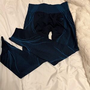 Gymshark Black and Blue Leggings